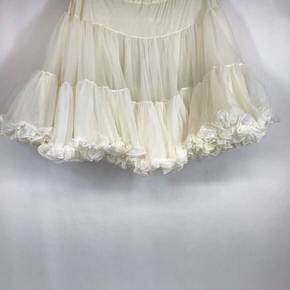SAMS - WOMEN'S MEDIUM - WHITE 100% NYLON RUFFLE PETTICOAT FULL SKIRT - Picture 3 of 8